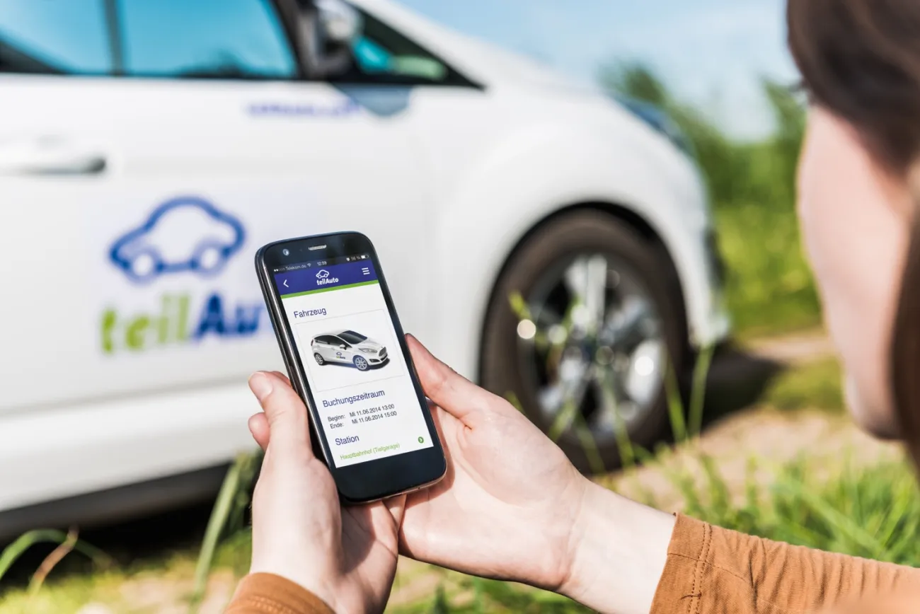 teilAuto Buchung per App (Quelle: teilAuto.net)