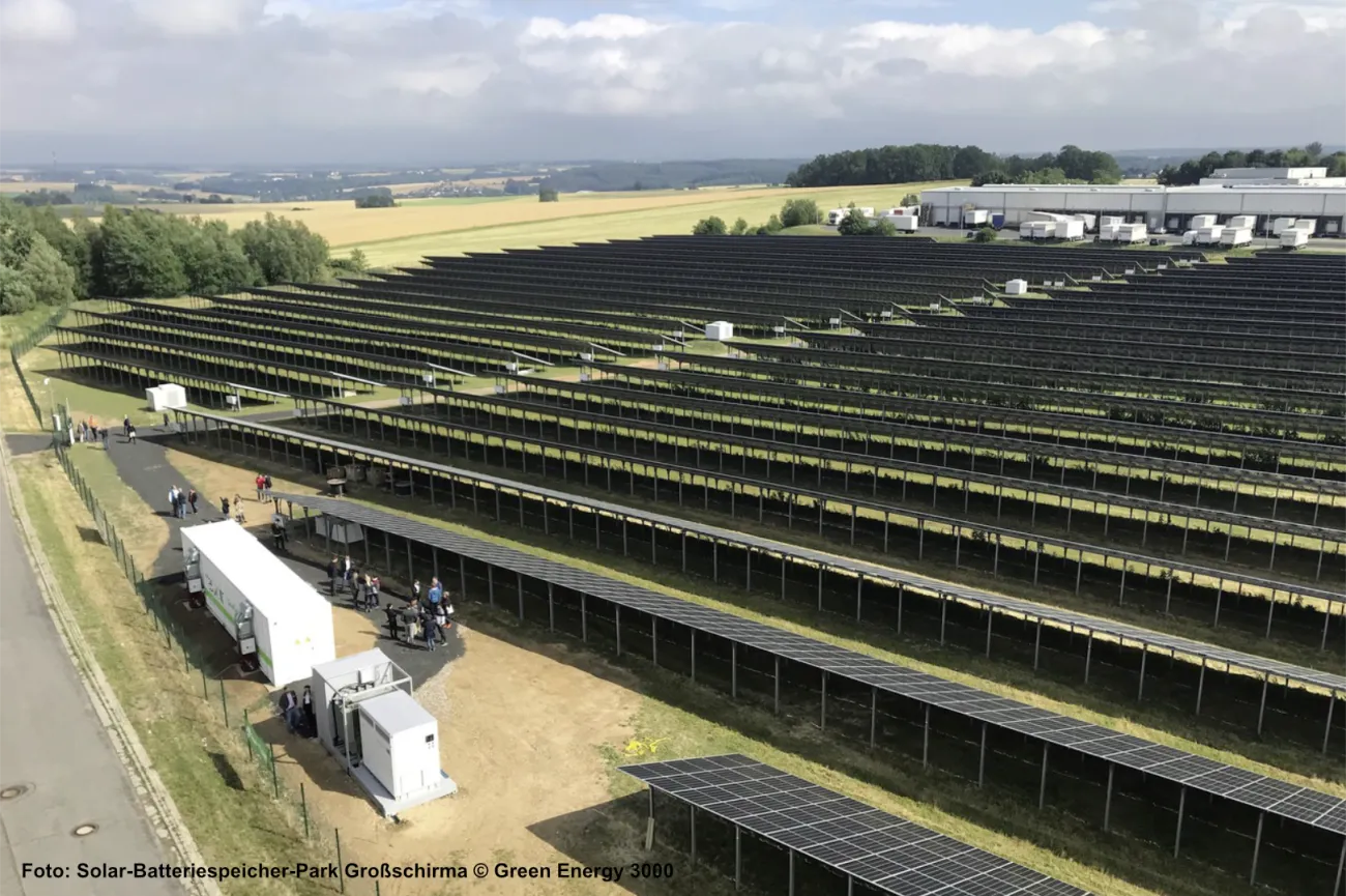 Solar-Batteriespeicher-Park Großschirma © Green Energy 3000